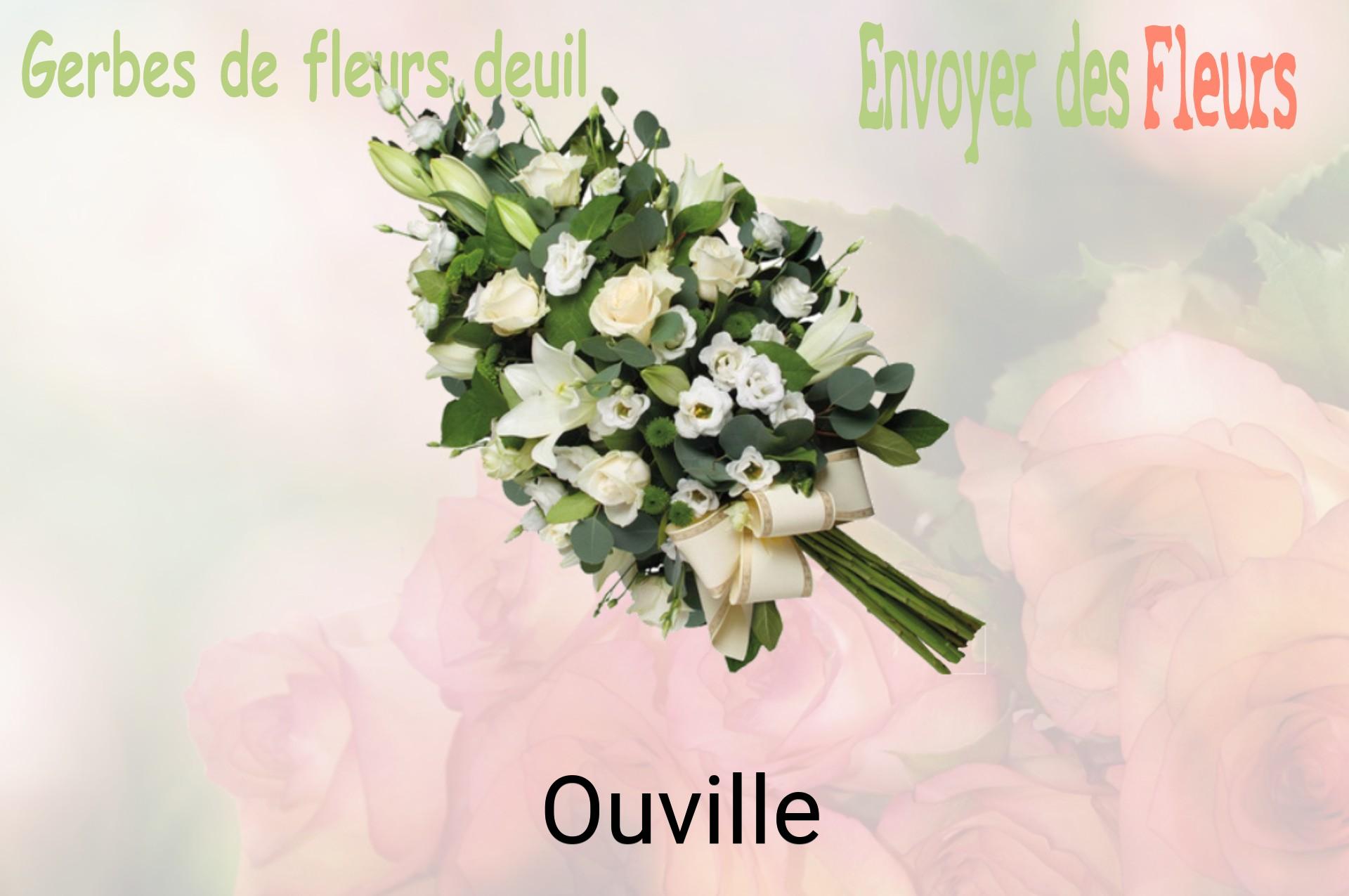 Gerbe de fleurs de deuil livrée à Ouville